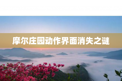 摩尔庄园动作界面消失之谜