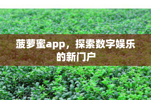 菠萝蜜app,探索数字娱乐的新门户 菠萝蜜app,探索数字娱乐的新门户