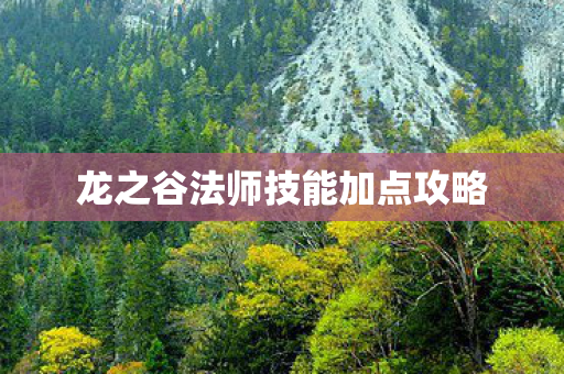 龙之谷法师技能加点攻略