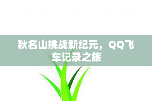 秋名山挑战新纪元，QQ飞车记录之旅