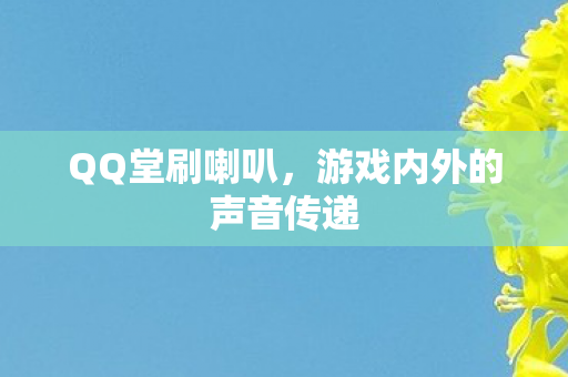 QQ堂刷喇叭，游戏内外的声音传递