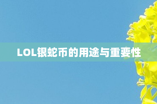 LOL银蛇币的用途与重要性