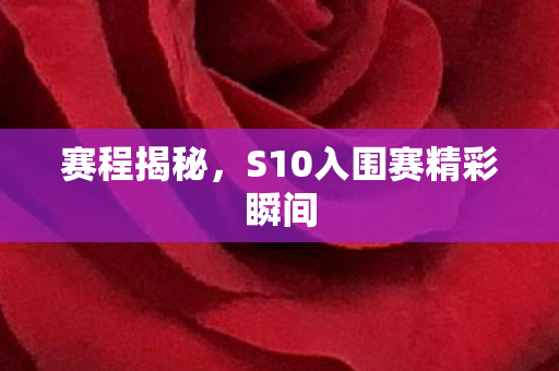 赛程揭秘，S10入围赛精彩瞬间