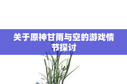 关于原神甘雨与空的游戏情节探讨