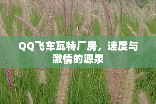 QQ飞车瓦特厂房，速度与激情的源泉