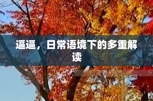 逼逼，日常语境下的多重解读