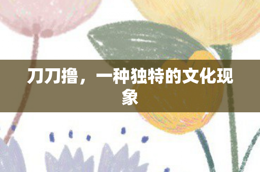 刀刀撸，一种独特的文化现象