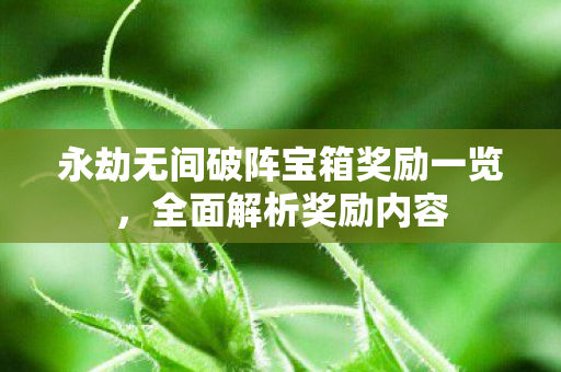 永劫无间破阵宝箱奖励一览，全面解析奖励内容