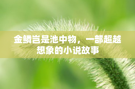 金鳞岂是池中物，一部超越想象的小说故事