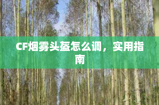 CF烟雾头盔怎么调，实用指南