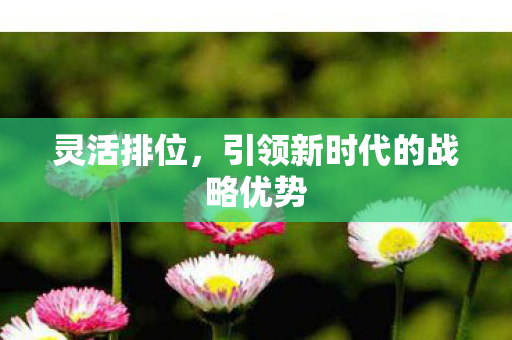 灵活排位，引领新时代的战略优势