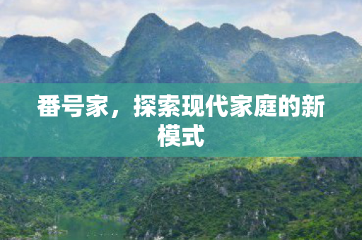 番号家，探索现代家庭的新模式