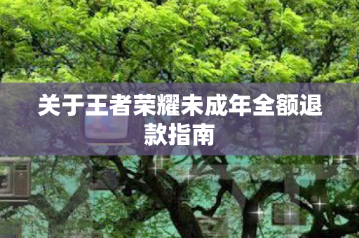 关于王者荣耀未成年全额退款指南