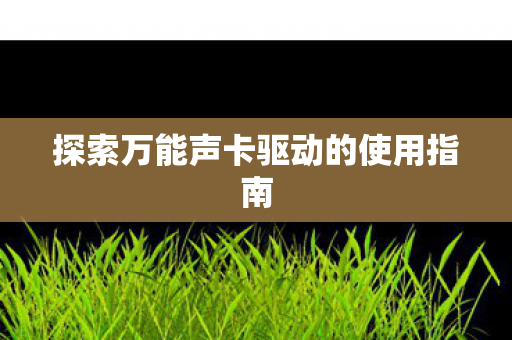 探索万能声卡驱动的使用指南
