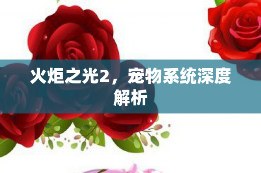 火炬之光2，宠物系统深度解析