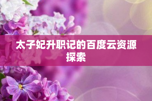 太子妃升职记的百度云资源探索