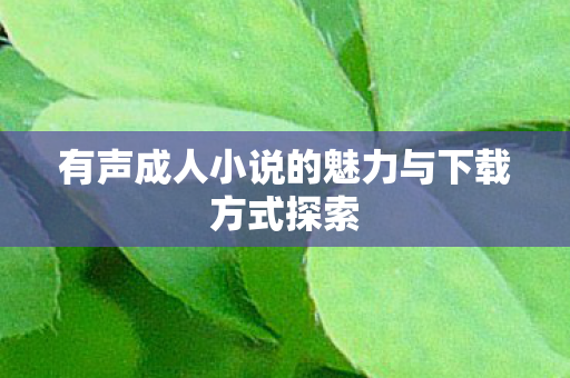 有声成人小说的魅力与下载方式探索