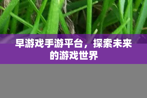 早游戏手游平台，探索未来的游戏世界