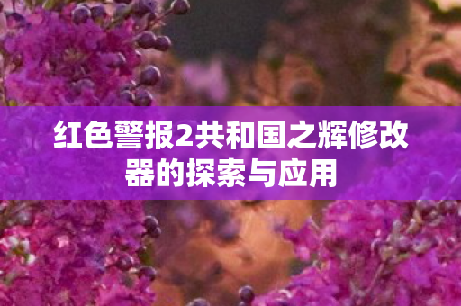 红色警报2共和国之辉修改器的探索与应用