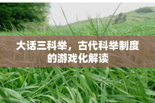 大话三科举，古代科举制度的游戏化解读