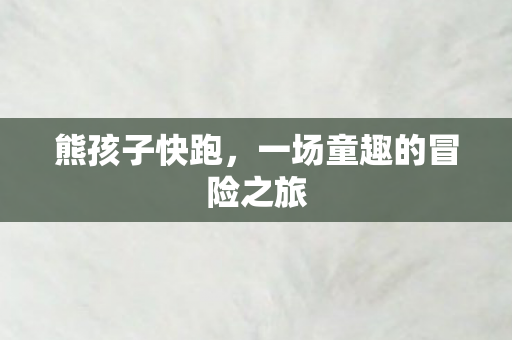 熊孩子快跑，一场童趣的冒险之旅