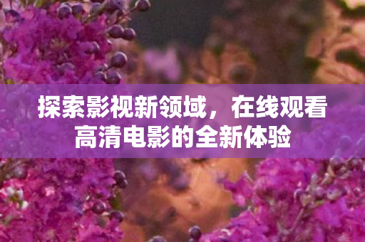 探索影视新领域，在线观看高清电影的全新体验