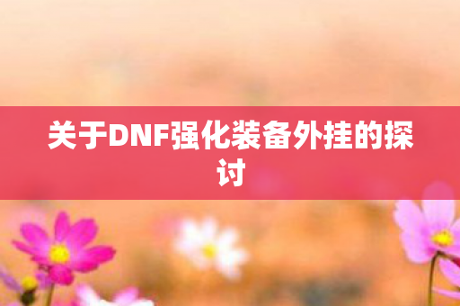 关于DNF强化装备外挂的探讨