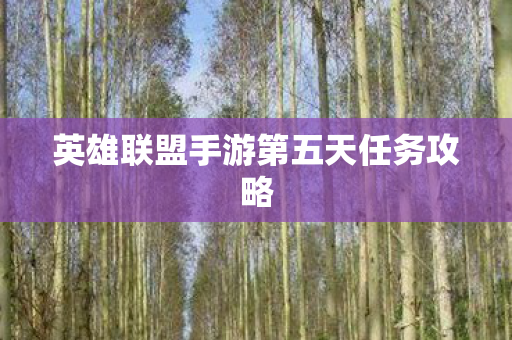 英雄联盟手游第五天任务攻略