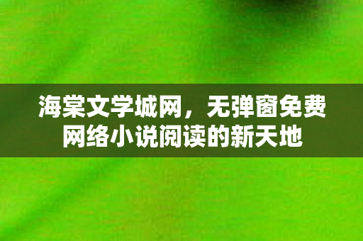 海棠文学城网，无弹窗免费网络小说阅读的新天地