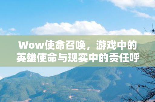 Wow使命召唤，游戏中的英雄使命与现实中的责任呼唤