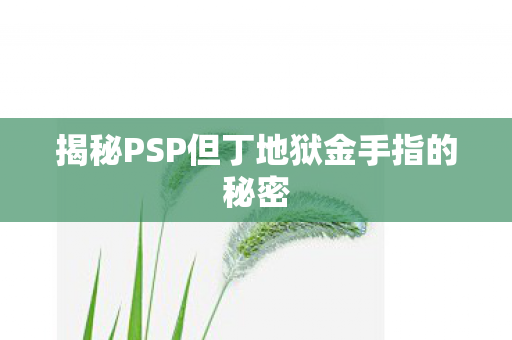 揭秘PSP但丁地狱金手指的秘密