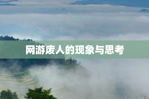 网游废人的现象与思考