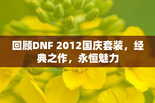回顾DNF 2012国庆套装，经典之作，永恒魅力