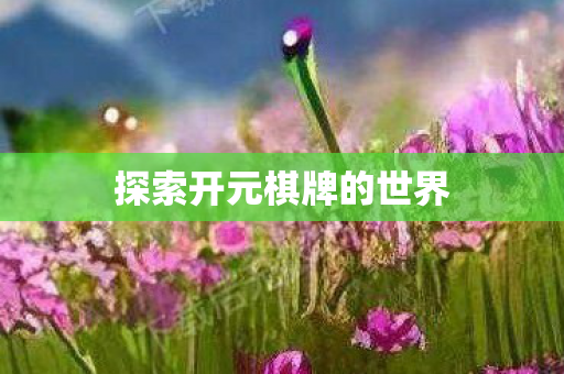 探索开元棋牌的世界