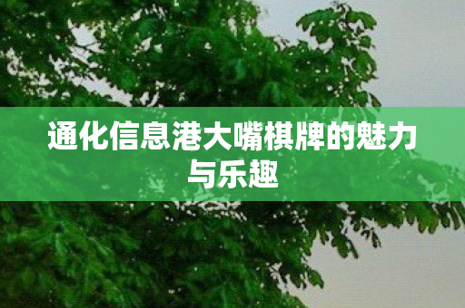 通化信息港大嘴棋牌的魅力与乐趣