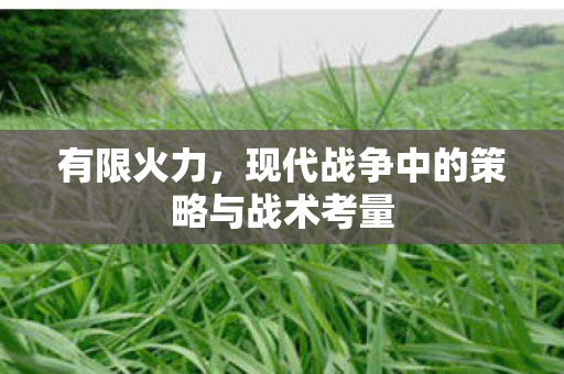 有限火力，现代战争中的策略与战术考量