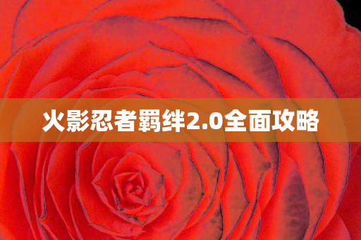 火影忍者羁绊2.0全面攻略