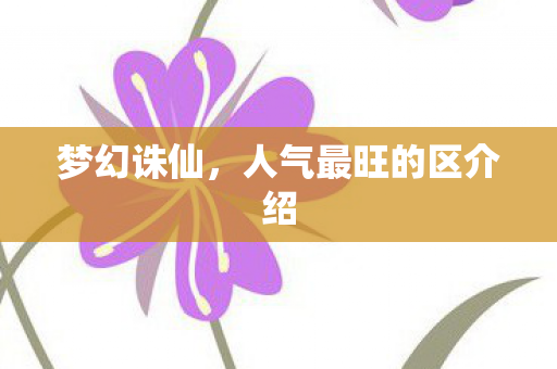 梦幻诛仙，人气最旺的区介绍