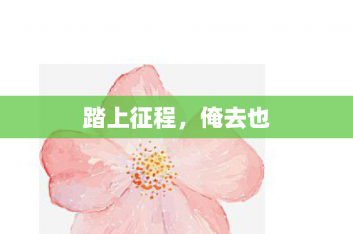 踏上征程，俺去也