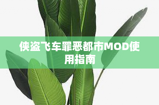侠盗飞车罪恶都市MOD使用指南