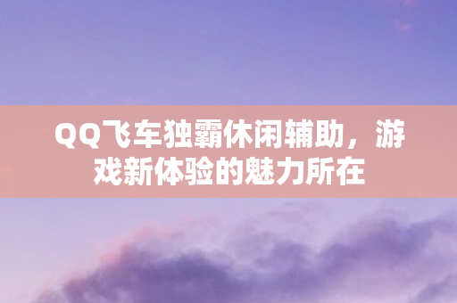 QQ飞车独霸休闲辅助，游戏新体验的魅力所在