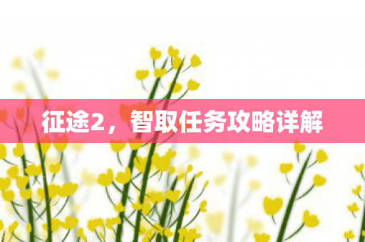 征途2，智取任务攻略详解