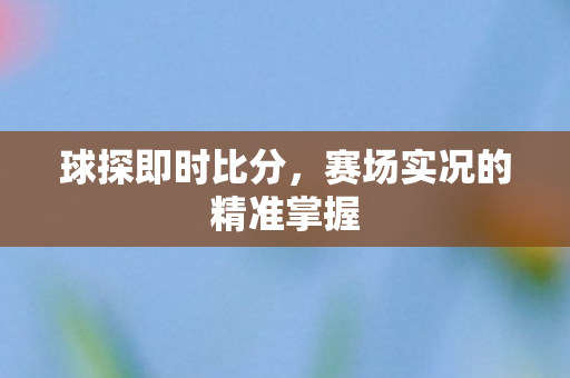 球探即时比分，赛场实况的精准掌握