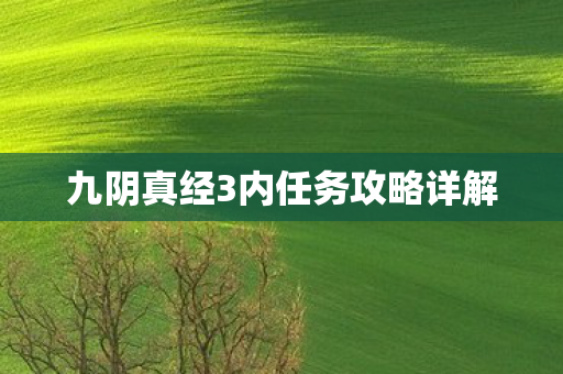 九阴真经3内任务攻略详解