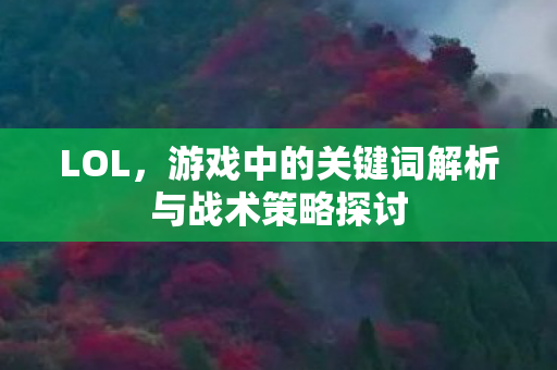 LOL，游戏中的关键词解析与战术策略探讨