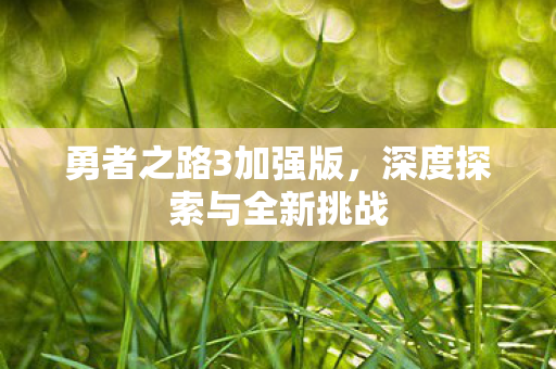 勇者之路3加强版，深度探索与全新挑战