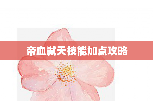 帝血弑天技能加点攻略