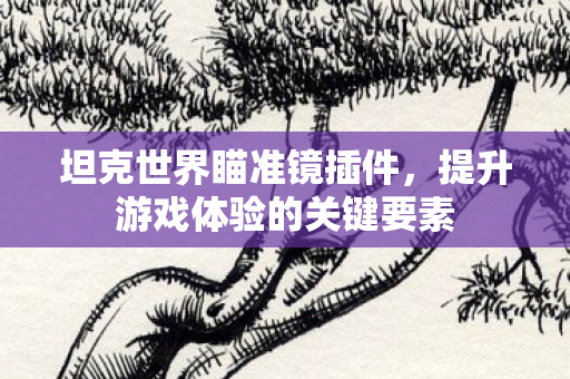 坦克世界瞄准镜插件，提升游戏体验的关键要素