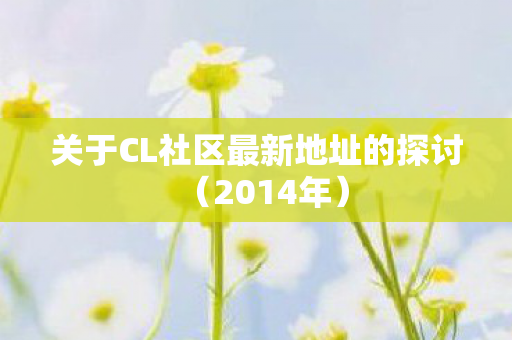 关于CL社区最新地址的探讨（2014年）