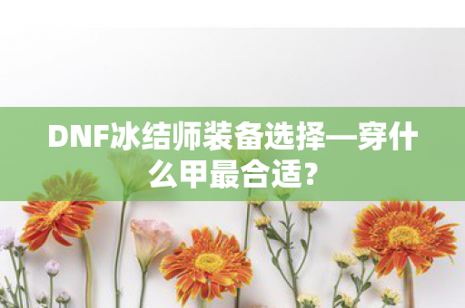 DNF冰结师装备选择—穿什么甲最合适？